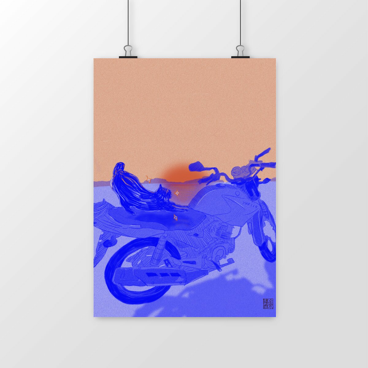 Cat Stretching - Art Print